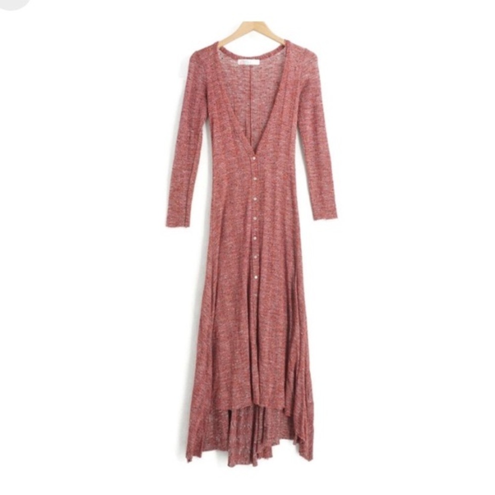 Free People Boho Long Button Down Duster